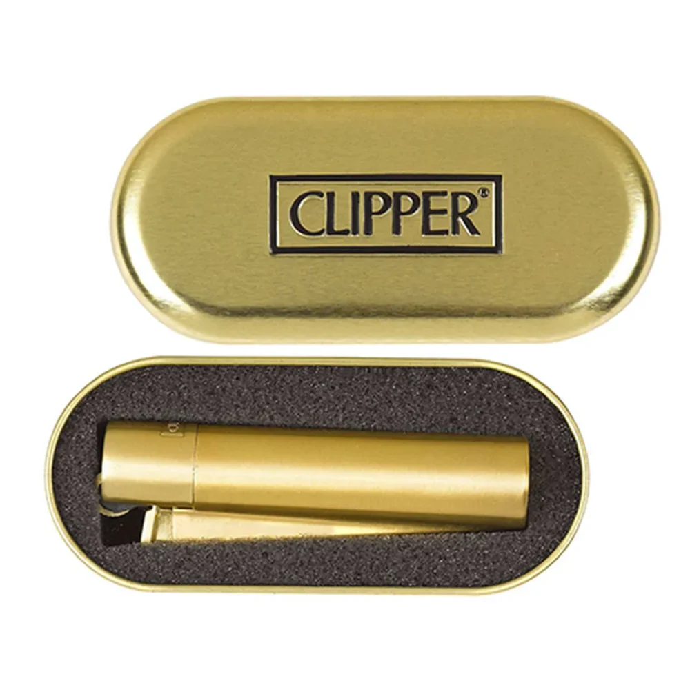 Mechero clipper metal gold (12 unidades)