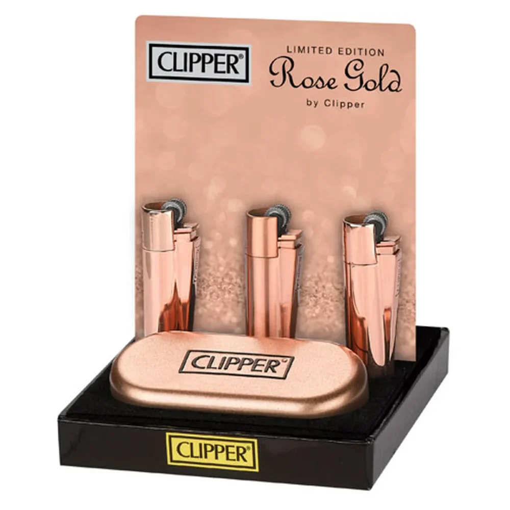 Mechero clipper rose gold (12 unidades)