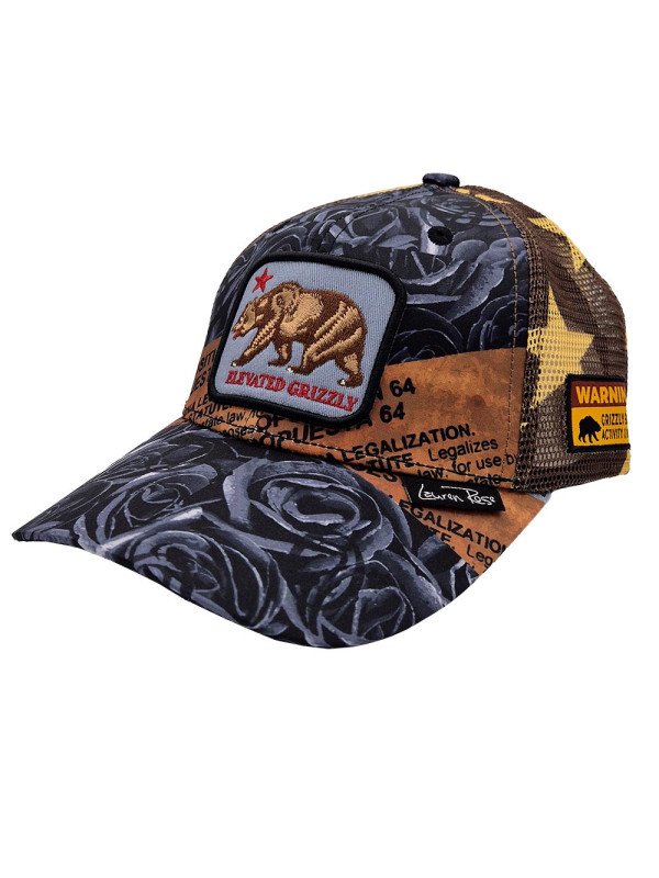 elevated grizzly roses trucker snapback hat Gorra Lauren Rose Elevated Grizzly Roses